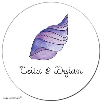 Sugar Cookie Gift Stickers - Shell Purple Sugar Cookie Gift Stickers - Shell Purple